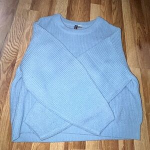 Blue knitted sweater